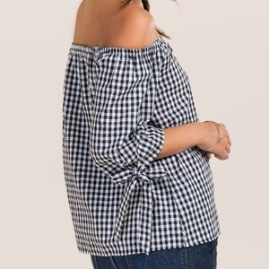 Gingham Off the Shoulder Top